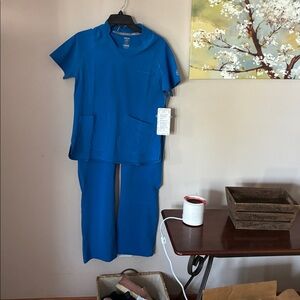 Women’s bright blue scrub set